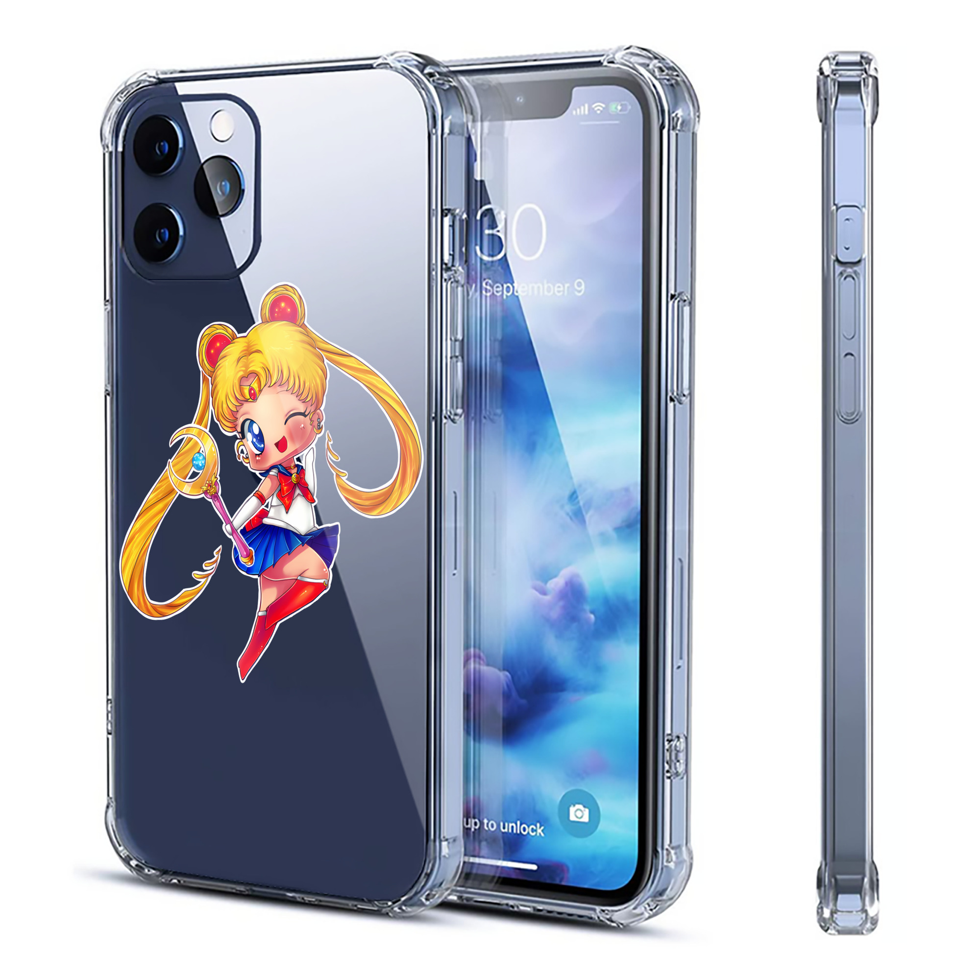 （画像用） 美少女戦士セーラームーン 月野 うさぎ つきの うさぎ Sailor Moon Tsukino Usagi 【iPhone 12シリーズ対応】透明スマホケース（クリアソフトケース）